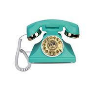 Teléfono Antiguo con Cable y pulsador de Campana metálica clásica, diseño rotatorio, teléfono Fijo Retro para el hogar, teléfono Vintage de dial Giratorio para Oficina en