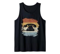 Teléfono antiguo de estilo vintage con esfera 60s 70s 80s Camiseta sin Mangas