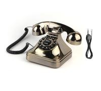 Teléfono Antiguo, teléfono Fijo Retro, teléfono residencial de Bronce, teléfono Fijo Retro Vintage, dial pulsador Antiguo con Cable, llamador de Escritorio Decorativo para el hogar