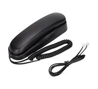 Teléfono básico con Cable montado en la Pared Negro, Mini teléfono de Pared con Mecanismo Dual FSKDTMF Compatible con Pausa, Silencio, función de rellamada, teléfono montable para