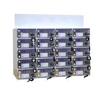 Teléfono celular acrílico con cerradura y llaves, almacenamiento móvil montado en la pared para empleados, 12 ranuras, gabinete transparente para teléfono celular, soporte seguro para teléfono para