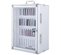 Teléfono celular de 24 ranuras, soporte plateado para oficina, aula, escuela y hogar, solución de almacenamiento de escritorio que ahorra espacio para un fácil acceso y espacios de trabajo ordenados