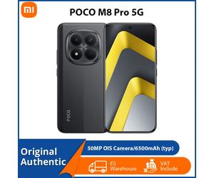 Teléfono Celular Original POCO M8 Pro 5G NFC, 8GB 256GB 512GB, Procesador Snapdragon 7s Gen 4, Pantalla de 6.83 Pulgadas 1.5K 120Hz, Batería de 6500mAh Black