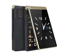 TeléFono Celular Plegable para Personas Mayores, Desbloqueado con Doble Pantalla 4G, Botones Grandes, Pantalla Grande Volumen Linterna Led Doble Modo Espera, Regalo Minimalista Para NiñOs Mayores,Gold