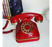 Teléfono clásico Retro con pulsador, teléfono Cable, línea telefónica alimentada, Antiguo for el hogar y la Oficina, residencial