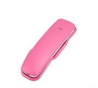 Teléfono compacto con cable con indicador LED de llamada entrante de memoria de 13 números para una fácil gestión de llamadas (rosa)