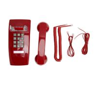 Teléfono compatible con audífonos de estilo vintage, control de volumen de timbre extra fuerte, diseño retro, teléfono doméstico rojo para