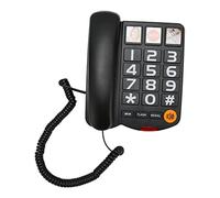 Teléfono con Botón Grande para Obsequios para Personas Mayores, Teléfono Fijo con Cable con Botón SOS, Tonos de Llamada con Altavoz Alto, Marcación Rápida con un Toque, (Negro)