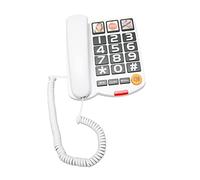 Teléfono con Botón Grande para Obsequios para Personas Mayores, Teléfono Fijo con Cable con Botón SOS, Tonos de Llamada con Altavoz Alto, Marcación Rápida con un Solo Toque, (Blanco)