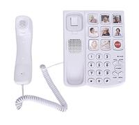 Teléfono con Botón Grande para Personas Mayores, Teléfono de Línea Fija con Cable LD-858HF con Botón SOS, Número de Almacenamiento con Manos Libres, Función de Altavoz para