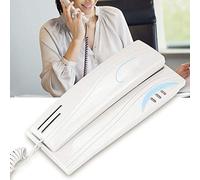 Teléfono con Cable ASHATA, Mini Escritorio montado en la Pared Teléfono Fijo Fijo Oficina doméstica con Cable Teléfono Fijo Teléfono Fijo Fijo con función de Pausa, función de Silencio(Blanco)
