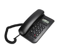 Teléfono con Cable con identificador de Llamadas, botón KX-T076 Teclas Teléfono con Cable Teléfono Fijo de Escritorio con Tono Claro para el hogar/Oficina/Escuela (Negro)