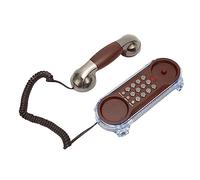 Teléfono con Cable de Diseño Retro con Indicador, Teléfono de Escritorio Analógico Clásico, Teléfono Vintage con Botones Grandes para Decoración del Hogar y la Escuela (Níquel