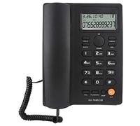 Teléfono con Cable, Pantalla de identificación de Llamadas KX-T885 Llamadas con Manos Libres Teléfono Fijo para el Hotel de Oficina en casa(Negro)
