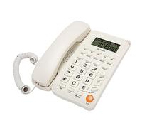 Teléfono con Cable, Teléfono con Cable con Altavoz, Identificador de Llamadas, Llamada en Espera, Teléfono Fijo con Botones Grandes para el Hogar, Oficina, Hotel, Ancianos (Blanco)