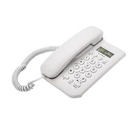 Teléfono con cable, teléfono de oficina, teléfono fijo para ancianos, teléfono analógico de gran tecla, teléfono de pared con volumen de timbre extra fuerte, color blanco