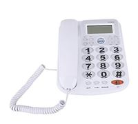 Teléfono con Cable, Teléfono Fijo con Pantalla LCD, 2 Puertos, Identificación de Llamadas, Altavoz con Sonido Claro, Botones Grandes para Hogar, Hotel, Oficina (Blanco)