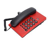 Teléfono con Cable, Teléfono Fijo de la Oficina, Función de Rellamada del último Número para el Hogar y la Oficina (Rojo)