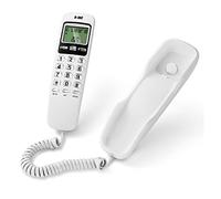 VBESTLIFE Teléfono con Cable, teléfono Fijo KX-T888CID con identificador de Llamadas, teléfono de Pared con teléfono con Cable y Botones Grandes con Tono Claro para el hogar, la Oficina (Blanco)