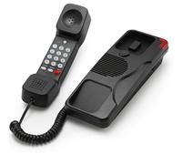 Teléfono con Cable Trimline con Botón de Emergencia SOS, Volumen de Timbre Ajustable y Montaje en Pared, Color Negro.