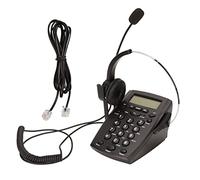Teléfono de Centro de Llamadas, Teléfono Alámbrico con Cancelación de Ruido, Micrófono de Auriculares, Identificador de Llamadas con Teclado DTMF FSK, Volumen Ajustable, de Teléfono con Auricu
