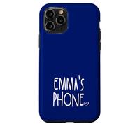 Teléfono de Emma Nombre Personalizado Blanco Azul Carcasa para iPhone 11 Pro