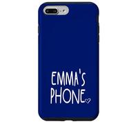 Teléfono de Emma Nombre Personalizado Blanco Azul Carcasa para iPhone 7 Plus/8 Plus