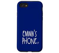 Teléfono de Emma Nombre Personalizado Blanco Azul Carcasa para iPhone SE (2020) / 7 / 8