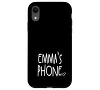 Teléfono de Emma Nombre Personalizado Blanco Negro Carcasa para iPhone XR