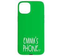 Teléfono de Emma Nombre personalizado Emma Blanco Verde Carcasa para iPhone 15 Plus