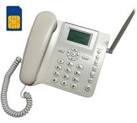 Teléfono de Escritorio inalámbrico (cuatribanda, GMS, función SMS), Manos Libres, Color Blanco