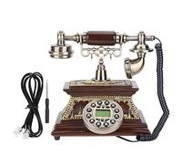 Teléfono de identificación Retro Vintage Pantalla de identificación de Llamadas de Escritorio Compatible con FSK DTMF Función IP automática Calendario de Escritorio electrónico