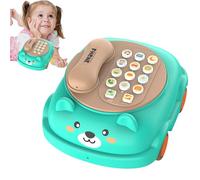 Teléfono de juguete | con música y juegos educativos | Teléfono de juguete falso para niños con tema de oso y gato | Para niños casa guardería viaje regalo Navidad Pascua