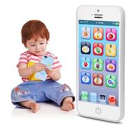 Teléfono de Juguete para Bebés, Niños de 1 a 6 Años de Edad, Aprendizaje de Música LED, Juguetes Móviles para Niños que Juegan, Niñas, Niños, Teléfonos Falsos, Regalos para Niños (Blanco)