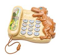 Teléfono de juguete para niños - Juego de teléfonos fijos juguetes | Teléfono de juego de rol en forma de dinosaurio, juguetes de aprendizaje automático de la historia de los dinosaurios, aprendizaje
