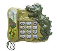 Teléfono de juguete para niños - Juego de teléfonos fijos juguetes | Teléfono de juego de rol en forma de dinosaurio, juguetes de aprendizaje automático de la historia de los dinosaurios, aprendizaje