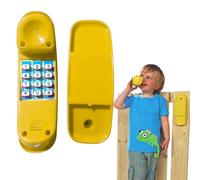 Teléfono de Juguete, teléfono para niños, Juguete de simulación de 8.5 Pulgadas con Botones Base y Digitales, Segura Suave y para Aprendizaje Interactivo de 3 años, Amarillo