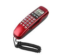 Teléfono de Pared con Cable, Mini Llamador de Hotel para Oficina en Casa Montado en la Pared con Identificador de Llamadas Entrante Pantalla LCD Función de Devolución de Llamada