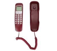 Teléfono de Pared, Retro con Pantalla LCD, Teléfono Fijo con Cable, para Hogar Oficina Hotel Pequeñas Empresas (Rojo)