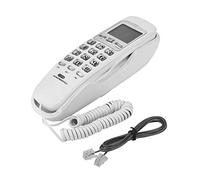 Teléfono de Pared, teléfonos de Pared Teléfono Fijo con Cable para Montaje en Pared con Pantalla de Llamada/rellamada con un botón para Oficina, Hotel, hogar, baño (Blanco)