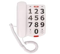 Teléfono de tecla Grande, Gran Volumen Ajustable, remarcación del último número, teléfono Fijo con Cable Emergencia para hogar sin Manos Libres fijos para Personas Mayores