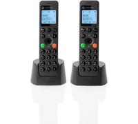Teléfono DECT Motorola inalámbrico negro para mayores con altavoz y pantalla 1.6″