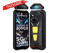 Teléfono DOOGEE V Max Play con proyector, batería de 20500mAh, doble lámpara de camping, 36 GB de RAM (16 + 20), 512 16GB 512GB Tarnish