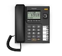 ALCATEL T78 - Teléfono con Cable - Pantalla Grande - Manos Libres - Bloqueo de Llamadas - Indicador Luminoso de Llamada entrante - Botón de rellamada - 8 Teclas de Memoria Directa - Negro