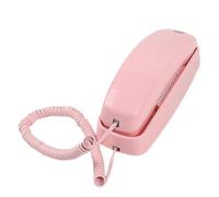 Teléfono fijo con cable, botones grandes, para montaje en pared, sin pilas, color rosa - Teléfono para el hogar o el escritorio del hotel