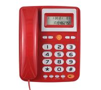 Teléfono fijo con cable de escritorio Gecheer con botones grandes, pantalla LCD, flash, rellamada, manos libres y puertos duales para el hogar,