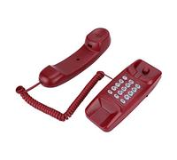 Teléfono Fijo con Cable, Mini Teléfono Alámbrico Montado en Pared o Escritorio, Extensión de Telefonía Fija sin Identificador de Llamadas, Aplicable para Casa Hogar Oficina Hotel Motel etc.(Rojo)
