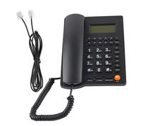 Teléfono fijo con cable para oficina en casa, sistema antirrobo electrónico, función No molestar y calculadora, 10 juegos de teclas de marcación