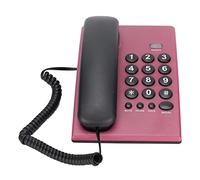 Teléfono Fijo de Escritorio para Personas Mayores, Teléfono con Cable sin Batería Multifuncional de Botón Grande de Dos Colores para Hotel de Oficina (Rosa roja)