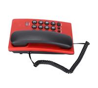 Teléfono Fijo de Escritorio para Personas Mayores, Teléfono con Cable sin Batería Multifuncional de Botón Grande de Dos Colores para Hotel de Oficina (Rojo)
